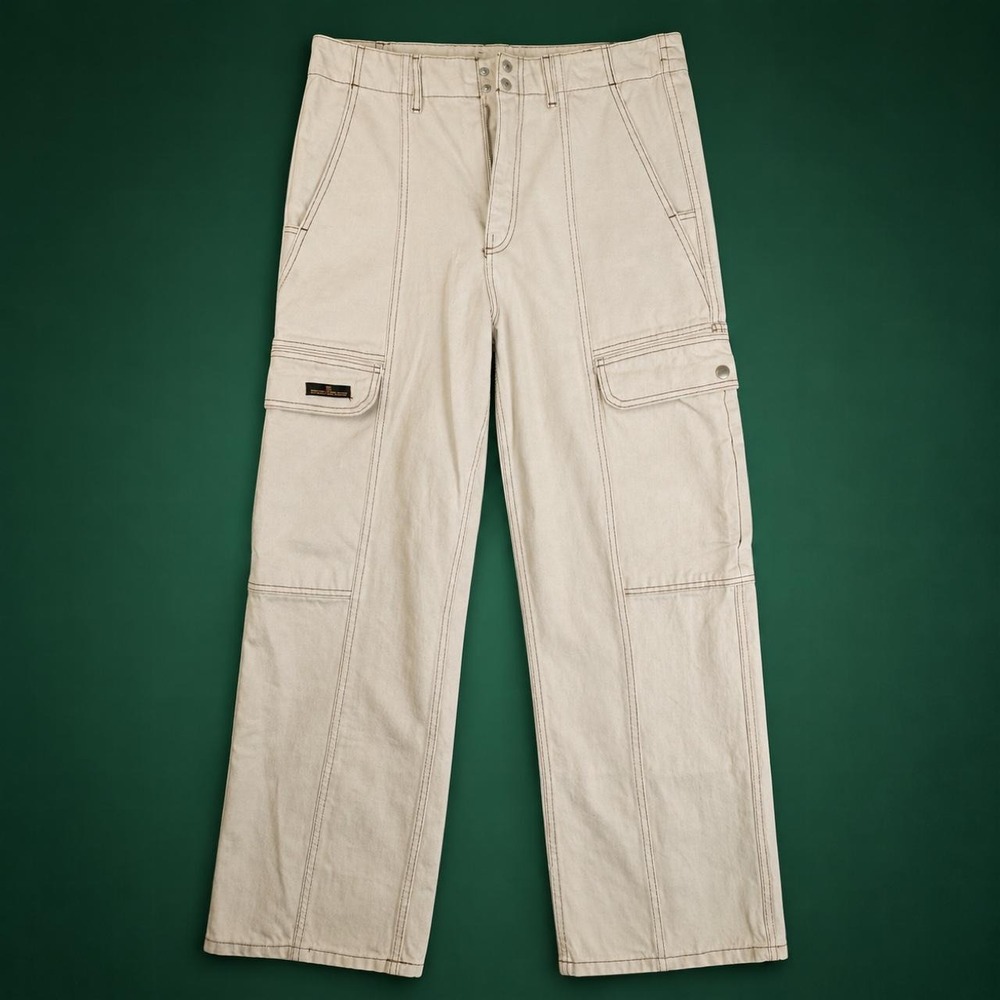 BDG Urban Outfitters Contrast Stitch Cargo Pants Y2K Utility Cream 29